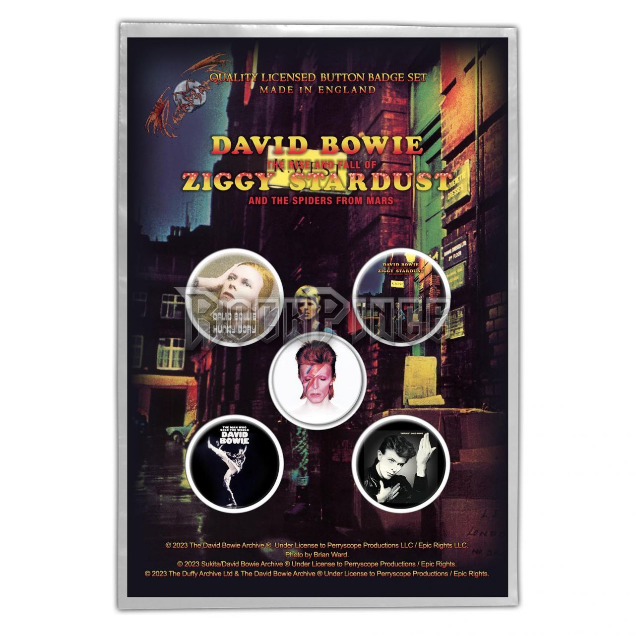 DAVID BOWIE - EARLY ALBUMS - 5 db-os kitűző szett - BB102