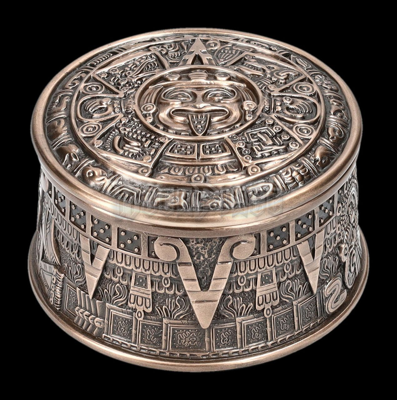 Aztec Solar Calendar box with lid,bronzed - ÉKSZERES DOBOZ - 708-7886