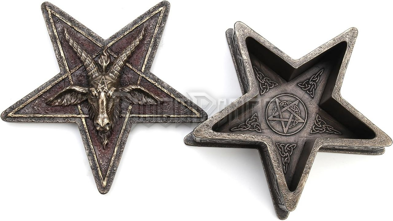 Baphomet Pentagram formájú bronz bevonatú gyanta csecsebecsedoboz - 708-897