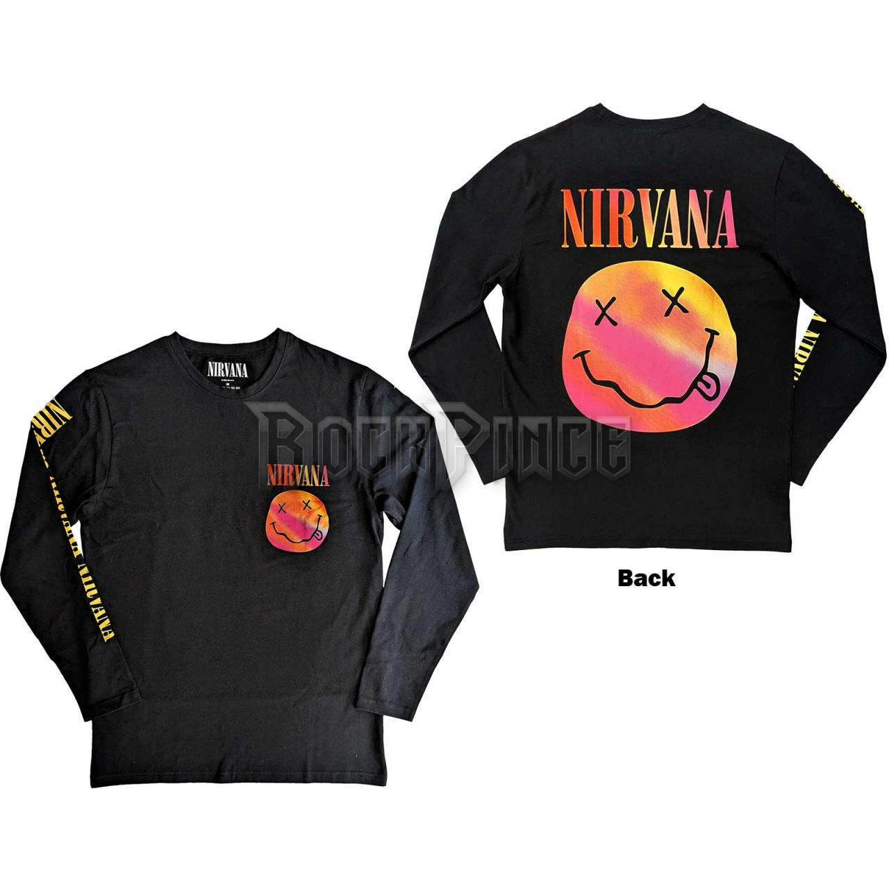 Nirvana - Gradient Happy Face - unisex hosszú ujjú póló - NIRVLST85MB