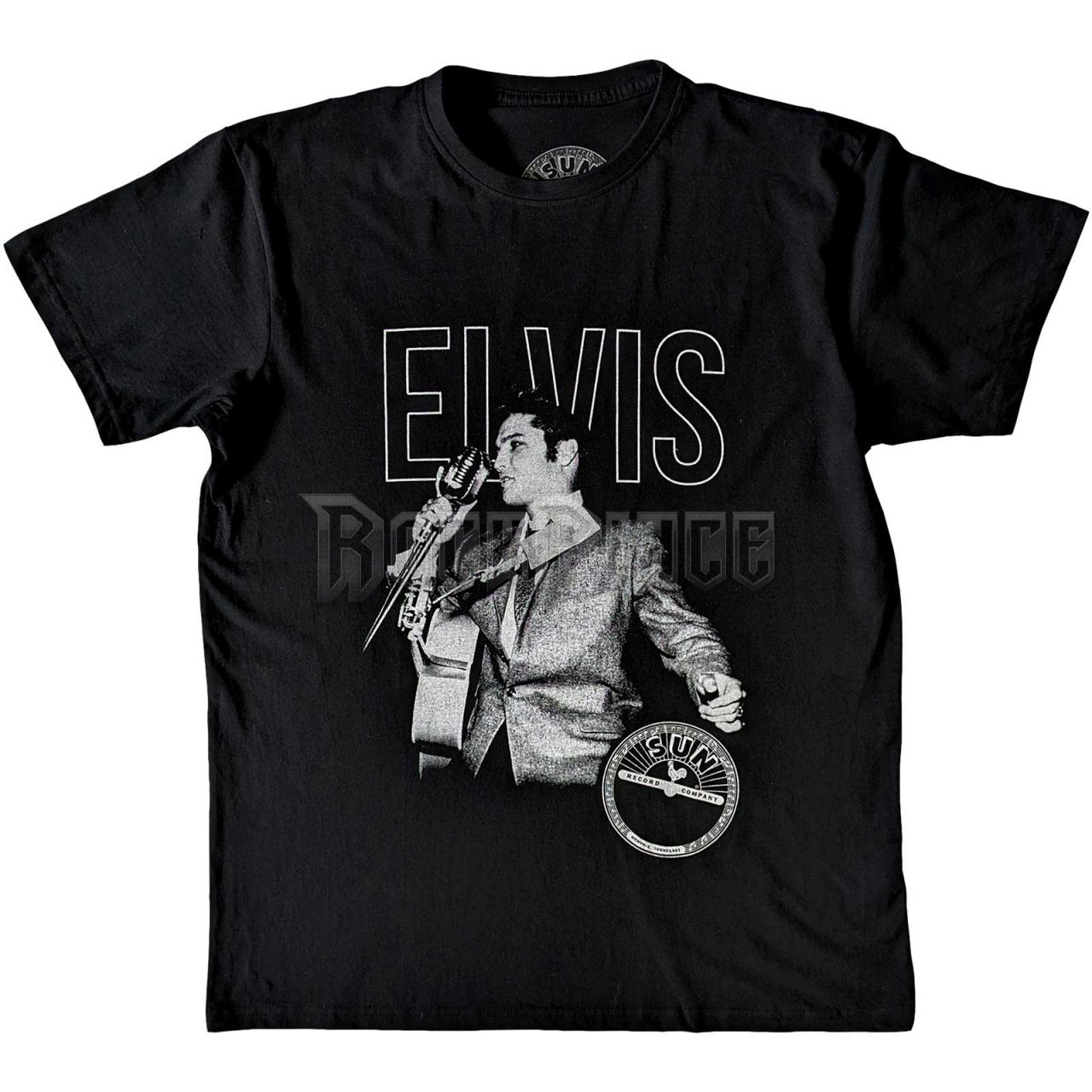 Sun Records - Elvis Live Portrait - unisex póló - SUNTS01MB