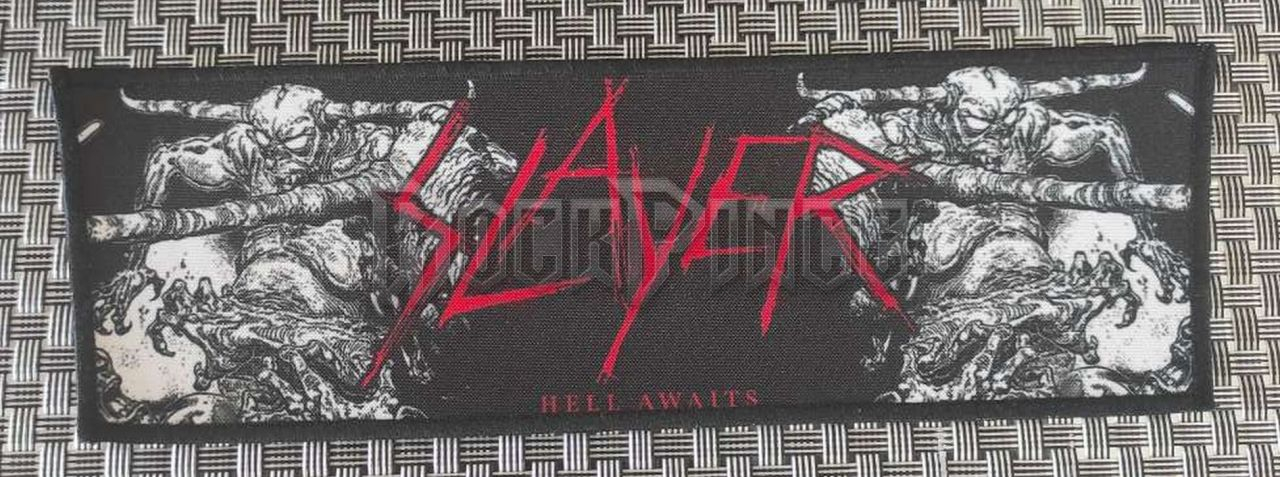 Slayer - Hell Awaits - Superstrip Back Patch - HÁTFELVARRÓ - 27 x 8,5 cm