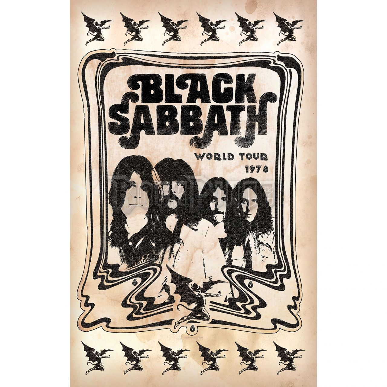 BLACK SABBATH - WORLD TOUR 1978 - Textil poszter / Zászló - TP323