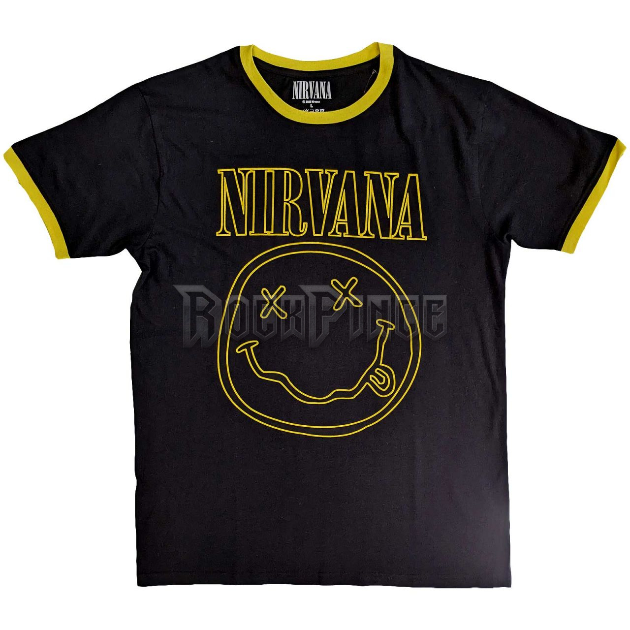 Nirvana - Outline Happy Face - unisex póló - NIRVTS57MB